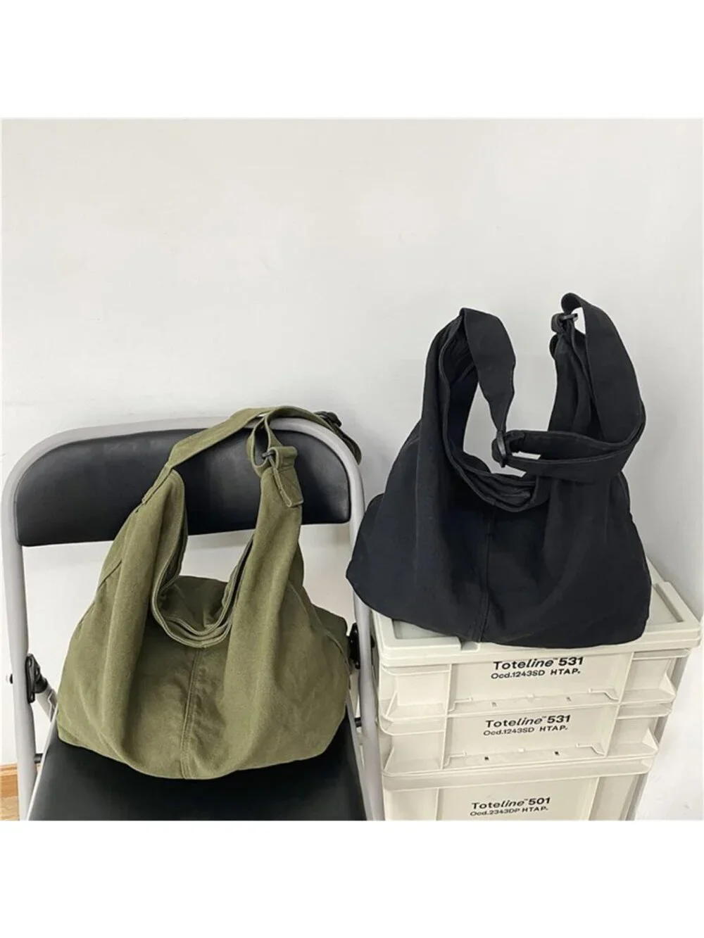 Women's Black2 Travel Canvas Zipper Crossbody Shoulder Laptop Bag